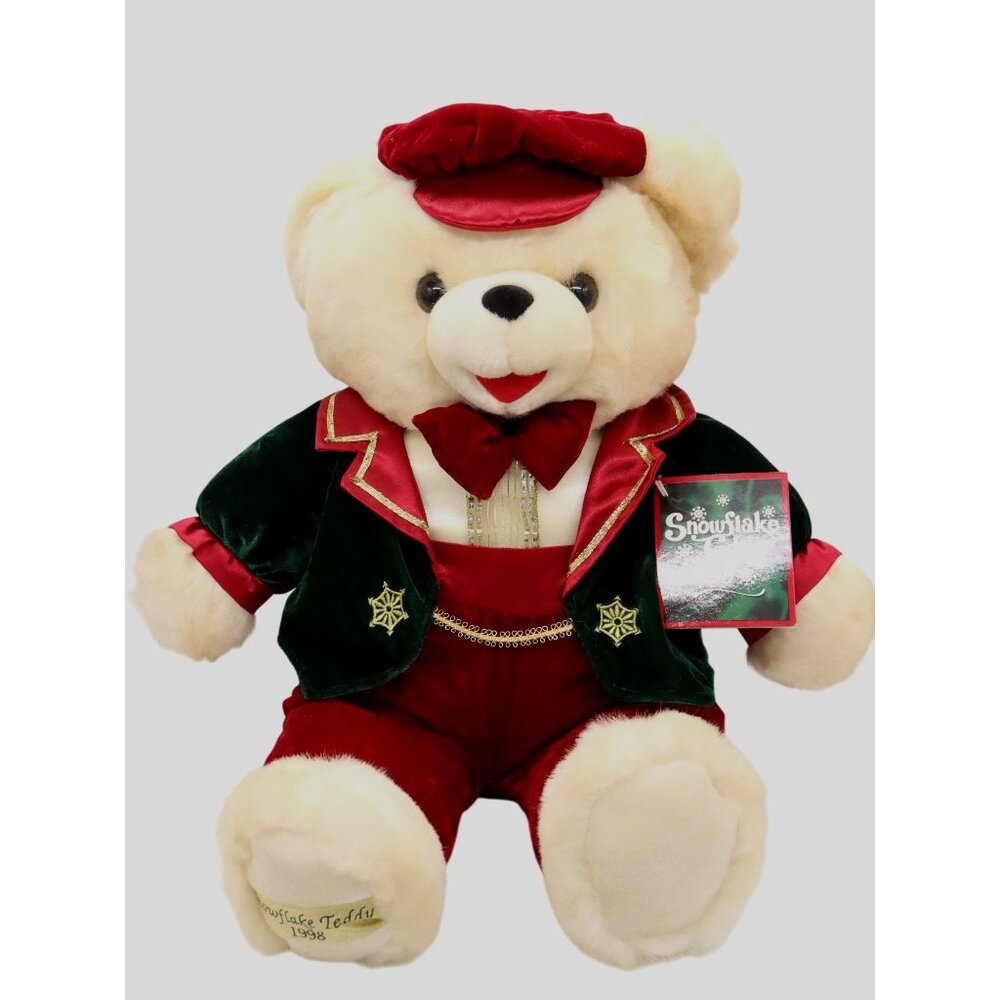 VTG 1998 DanDee Snowflake Teddy Bear Festive Holiday Plush Stuffed Animal w/ Tag
